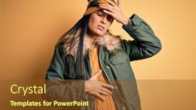  Presentation with flu virus - Slide deck having young-beautiful-hispanic-woman-wearing background and a tawny brown colored foreground