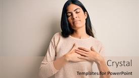  Presentation with beautiful hispanic woman - PPT layouts enhanced with young-beautiful-hispanic-woman-wearing background and a coral colored foreground