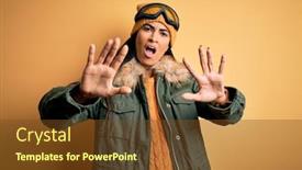  Presentation with winter weather - Beautiful slides featuring young-beautiful-hispanic-woman-wearing backdrop and a tawny brown colored foreground