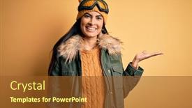  Presentation with winter weather - Slides having young-beautiful-hispanic-woman-wearing background and a tawny brown colored foreground