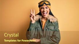  Presentation with winter weather - Slide deck consisting of young-beautiful-hispanic-woman-wearing background and a tawny brown colored foreground