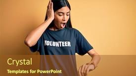  Presentation with moral - PPT theme having young-beautiful-hispanic-woman-wearing background and a tawny brown colored foreground