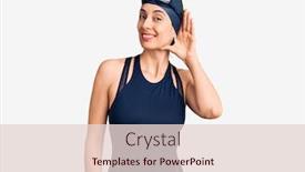  Presentation with swimmer - Cool new presentation design with young-beautiful-hispanic-woman-wearing backdrop and a lemonade colored foreground