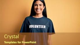  Presentation with beautiful hispanic woman - Presentation theme featuring young-beautiful-hispanic-woman-wearing background and a tawny brown colored foreground