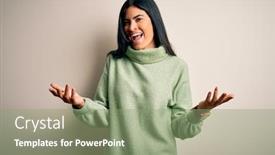  Presentation with acceptance - Audience pleasing PPT theme consisting of young-beautiful-hispanic-woman-wearing backdrop and a seafoam green colored foreground