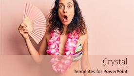  Presentation with hawaiian - Amazing presentation theme having young-beautiful-hispanic-woman-wearing backdrop and a coral colored foreground