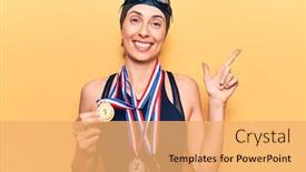  Presentation with beautiful hispanic woman - PPT theme with young-beautiful-hispanic-woman-wearing background and a yellow colored foreground