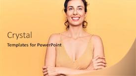  Presentation with beautiful hispanic woman - Presentation theme consisting of young-beautiful-hispanic-woman-wearing background and a yellow colored foreground