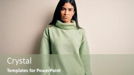  Presentation with sadness woman cry - PPT theme having young-beautiful-hispanic-woman-wearing background and a mint green colored foreground