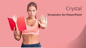  Presentation with recipe book - Beautiful slides featuring young-beautiful-hispanic-woman-wearing backdrop and a coral colored foreground