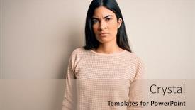  Presentation with beautiful hispanic woman - Colorful presentation design enhanced with young-beautiful-hispanic-woman-wearing backdrop and a soft green colored foreground