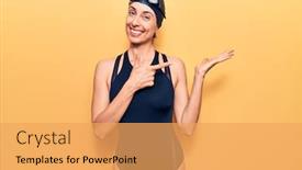  Presentation with beautiful hispanic woman - Slide deck enhanced with young-beautiful-hispanic-woman-wearing background and a yellow colored foreground