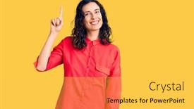  Presentation with confident young hispanic woman - Amazing PPT theme having young-beautiful-hispanic-woman-wearing backdrop and a light gray colored foreground