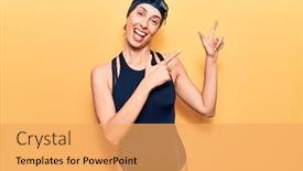  Presentation with beautiful hispanic woman - Presentation theme with young-beautiful-hispanic-woman-wearing background and a yellow colored foreground