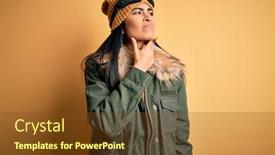  Presentation with infection - Audience pleasing PPT theme consisting of young-beautiful-hispanic-woman-wearing backdrop and a tawny brown colored foreground