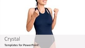  Presentation with swimmer - Amazing slide set having young-beautiful-hispanic-woman-wearing backdrop and a white colored foreground