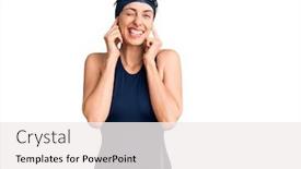  Presentation with swimmer - Cool new theme with young-beautiful-hispanic-woman-wearing backdrop and a sky blue colored foreground