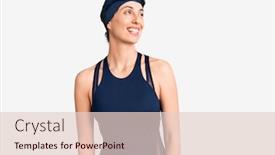  Presentation with swimmer - PPT layouts enhanced with young-beautiful-hispanic-woman-wearing background and a lemonade colored foreground