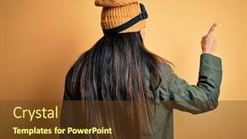  Presentation with winter weather - Beautiful presentation design featuring young-beautiful-hispanic-woman-wearing backdrop and a tawny brown colored foreground