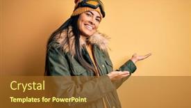  Presentation with winter weather - Audience pleasing slide deck consisting of young-beautiful-hispanic-woman-wearing backdrop and a tawny brown colored foreground