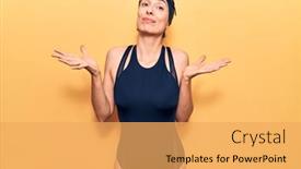  Presentation with swimmer - Colorful PPT layouts enhanced with young-beautiful-hispanic-woman-wearing backdrop and a yellow colored foreground