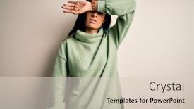  Presentation with sad woman - Amazing slides having young-beautiful-hispanic-woman-wearing backdrop and a lemonade colored foreground