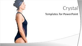  Presentation with swimmer - Cool new slides with young-beautiful-hispanic-woman-wearing backdrop and a white colored foreground