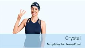  Presentation with swimmer - Amazing PPT layouts having young-beautiful-hispanic-woman-wearing backdrop and a light blue colored foreground