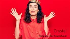  Presentation with princess - Slide deck having young-beautiful-hispanic-woman-wearing background and a red colored foreground