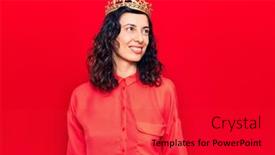  Presentation with princess - Presentation theme featuring young-beautiful-hispanic-woman-wearing background and a red colored foreground