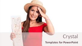  Presentation with city map - Audience pleasing slide deck consisting of young-beautiful-hispanic-woman-wearing backdrop and a lemonade colored foreground