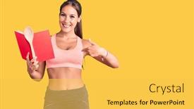  Presentation with recipe book - Theme enhanced with young-beautiful-hispanic-woman-wearing background and a yellow colored foreground