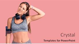  Presentation with beautiful hispanic woman - PPT layouts consisting of young-beautiful-hispanic-woman-wearing background and a coral colored foreground