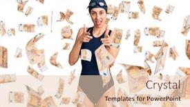  Presentation with swimmer - Slides with young-beautiful-hispanic-woman-wearing background and a lemonade colored foreground