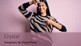  Presentation with animal print - Amazing presentation design having young-beautiful-hispanic-woman-wearing backdrop and a coral colored foreground