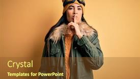  Presentation with winter weather - Audience pleasing presentation design consisting of young-beautiful-hispanic-woman-wearing backdrop and a tawny brown colored foreground