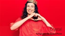  Presentation with princess - Presentation having young-beautiful-hispanic-woman-wearing background and a red colored foreground