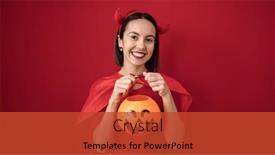  Presentation with devil - PPT layouts enhanced with young-beautiful-hispanic-woman-wearing background and a red colored foreground