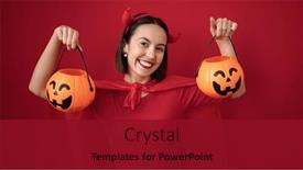  Presentation with devil - Slides having young-beautiful-hispanic-woman-wearing background and a crimson colored foreground