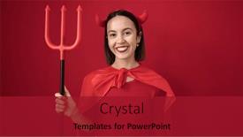  Presentation with devil - Presentation enhanced with young-beautiful-hispanic-woman-wearing background and a crimson colored foreground