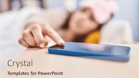  Presentation with sleep - PPT theme with young-beautiful-hispanic-woman-wearing background and a lemonade colored foreground