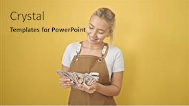  Presentation with counting - PPT theme enhanced with young-beautiful-hispanic-woman-wearing background and a yellow colored foreground