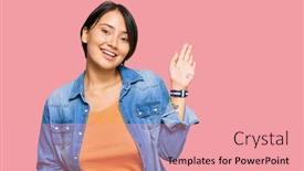  Presentation with beautiful hispanic woman - Theme enhanced with young-beautiful-hispanic-woman background and a coral colored foreground