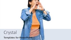  Presentation with beautiful hispanic woman - Presentation design with young-beautiful-hispanic-woman background and a teal colored foreground