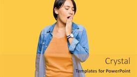  Presentation with sleepiness - Audience pleasing slide set consisting of young-beautiful-hispanic-woman backdrop and a yellow colored foreground