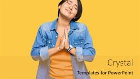  Presentation with beautiful hispanic woman - Amazing PPT theme having young-beautiful-hispanic-woman backdrop and a yellow colored foreground