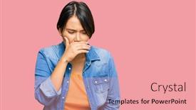  Presentation with hair care - Theme with young-beautiful-hispanic-woman background and a coral colored foreground