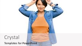  Presentation with beautiful hispanic woman - Colorful slide deck enhanced with young-beautiful-hispanic-woman backdrop and a white colored foreground