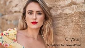  Presentation with beautiful hispanic woman - Slide set having young-beautiful-hispanic-woman background and a coral colored foreground