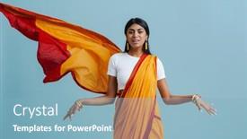  Presentation with indian woman - Slides having young-beautiful-indian-woman background and a light blue colored foreground